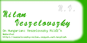 milan veszelovszky business card